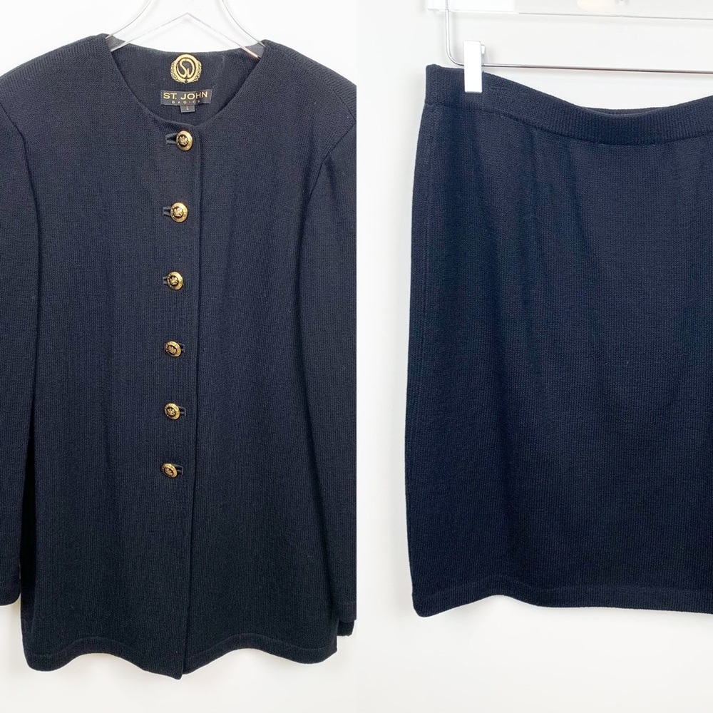St. John | Santana Knit Blazer Skirt Set